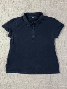 4/$15 Old Navy Polo Shirt Women XS Petite Blue Classic Preppy School Uniform
